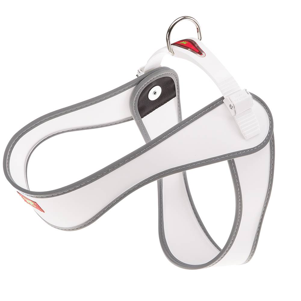 Ferplast - Ferplast Harnais ergonomique pour chiens AGILA 6, fermeture à double micro-régulation, eco-cuir élégant, bords refléchissants, A=B 50÷58 cm Blanc - Imagen 1