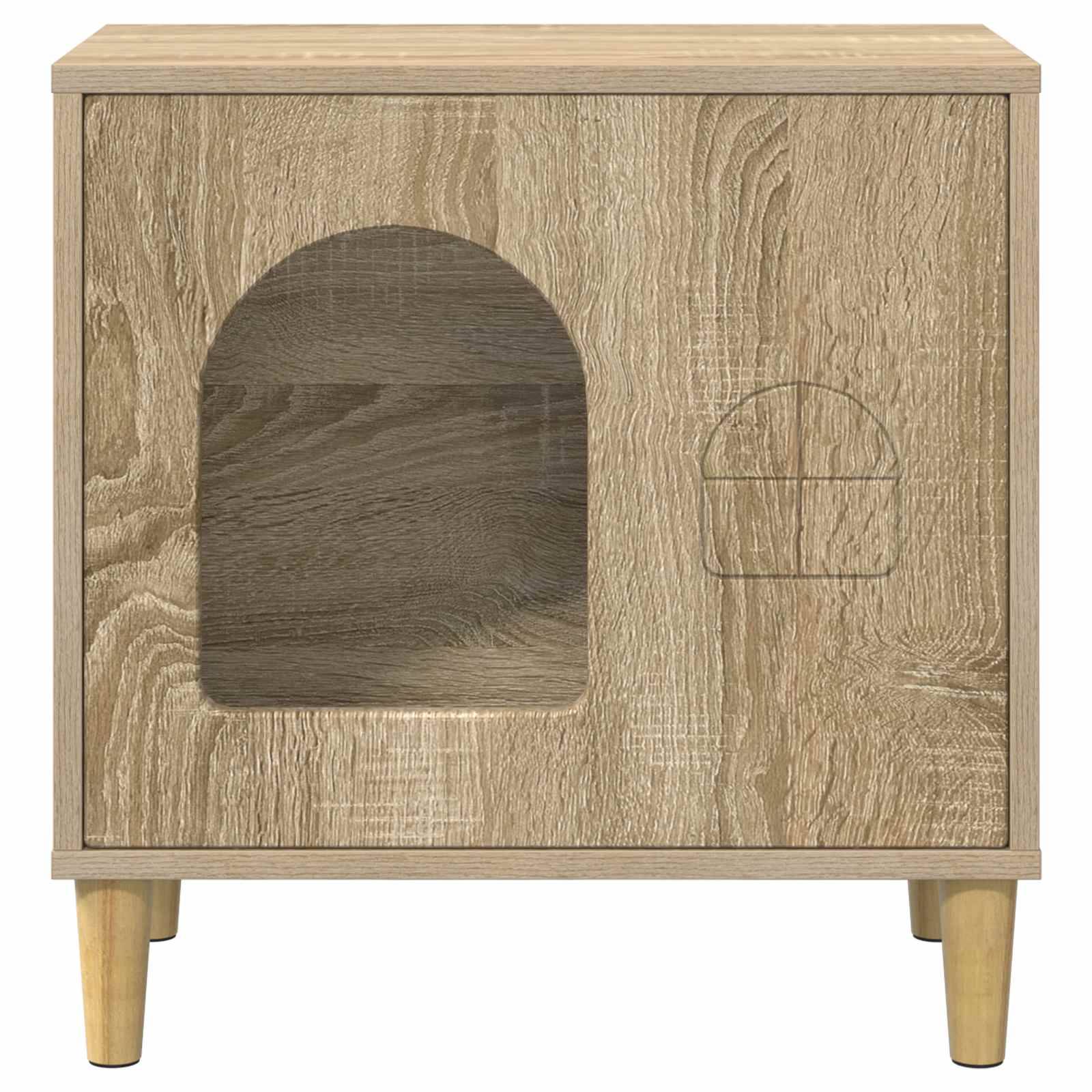 Abri Chat Intérieur Bois Sonoma Brun 52cm pour Chat Esthétique Zen - ComfortXL Outdoor Living - Image 5