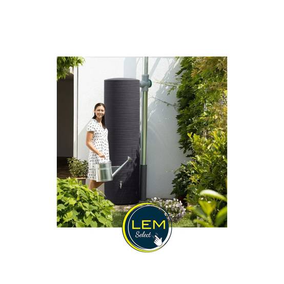 Pack Réservoir d'eau de pluie NOVARA Anthracite 500L avec robinet et kit de raccordement - Image 2