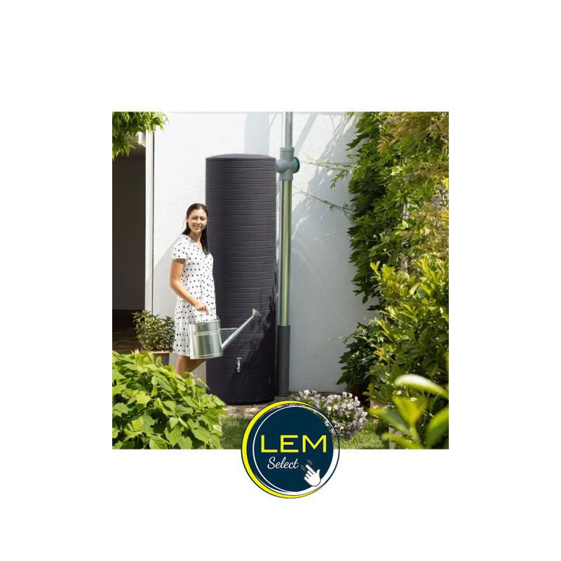 Pack Réservoir d'eau de pluie NOVARA Anthracite 500L avec robinet et kit de raccordement - Image 2