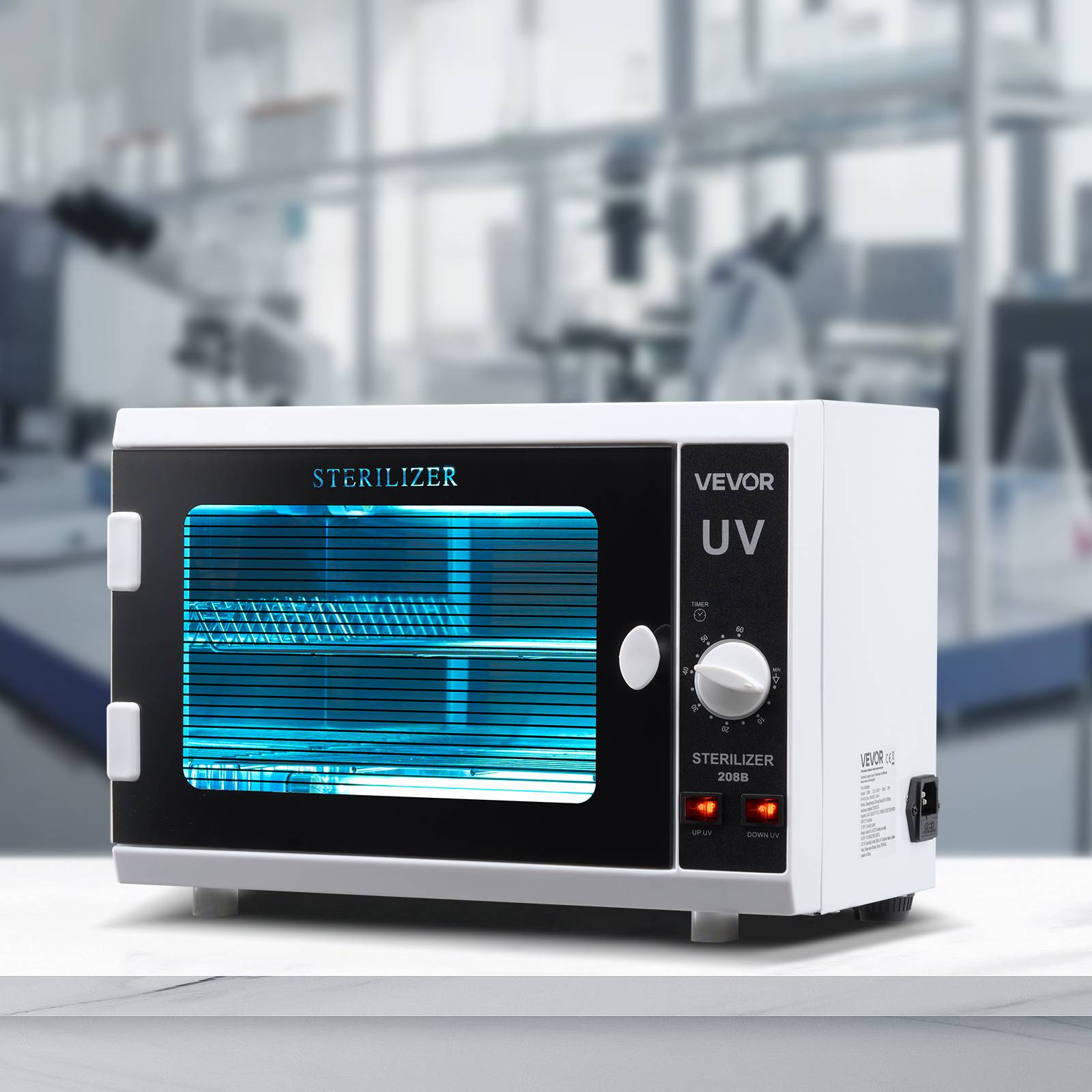 VEVOR Stérilisateur UV 12L, armoire désinfection. Minuterie, longueur d'onde 185nm. Pour labo, maison, salon de beauté. - Image 8