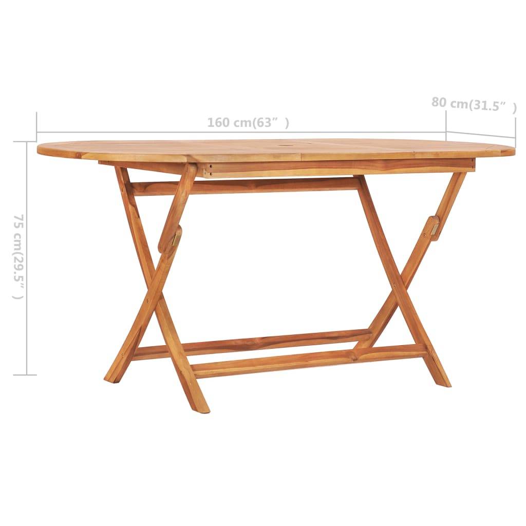 PANGIVO - Table pliable jardin bois de teck 160 x 80 x 75 cm - PANGIVO - Image 6