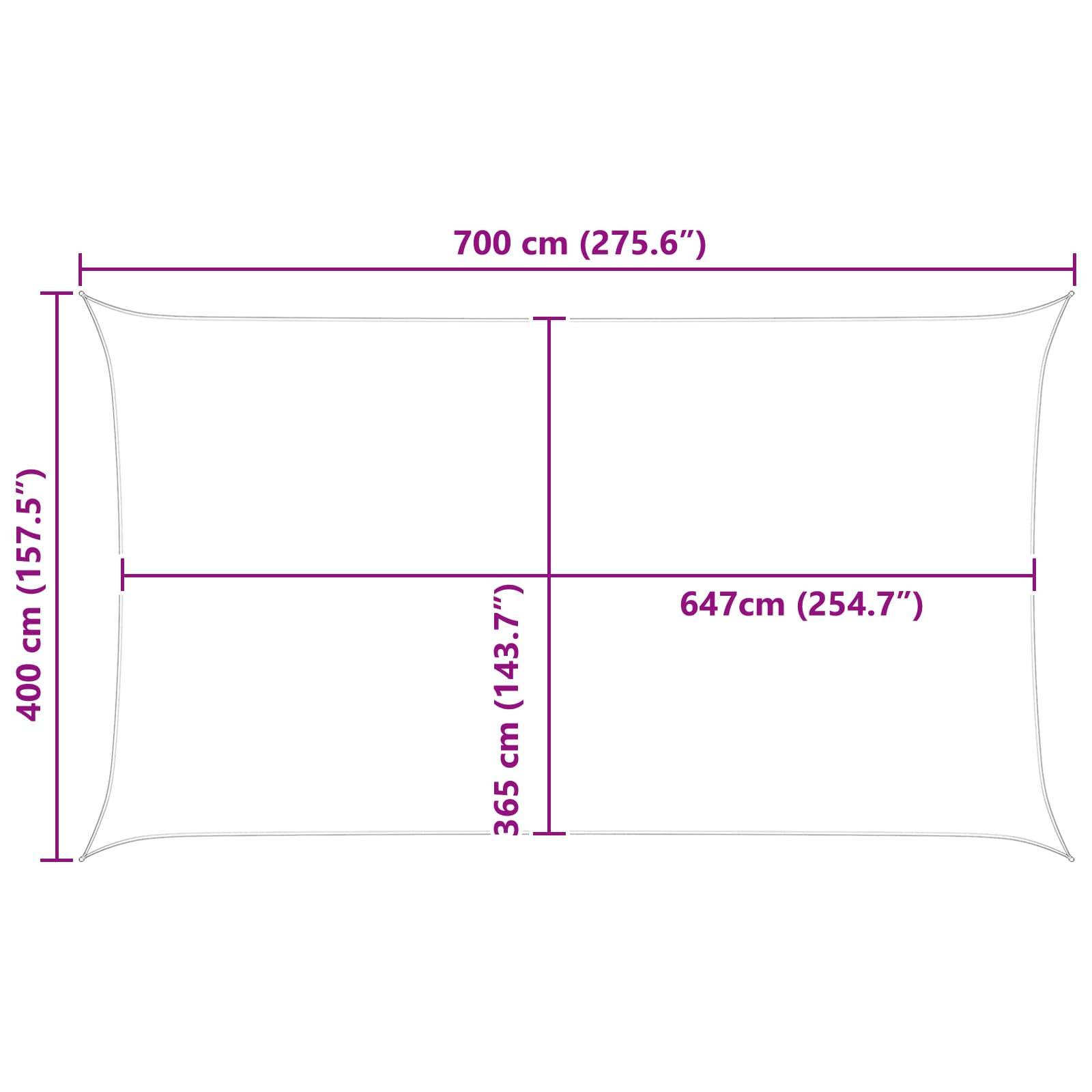 Voile d'ombrage polyester Oxford jaune et blanc 700 x 400 cm - PANGIVO - Image 7