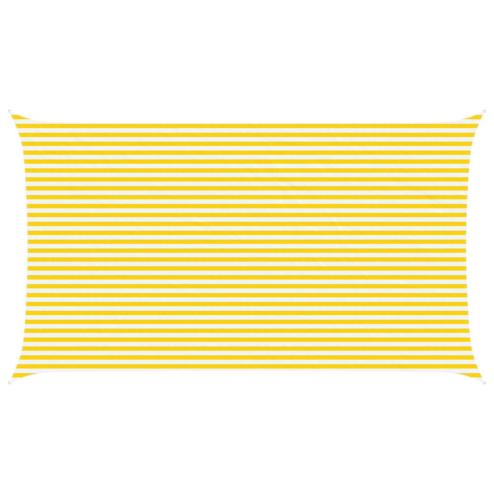 Voile d'ombrage polyester Oxford jaune et blanc 700 x 400 cm - PANGIVO - Image 1