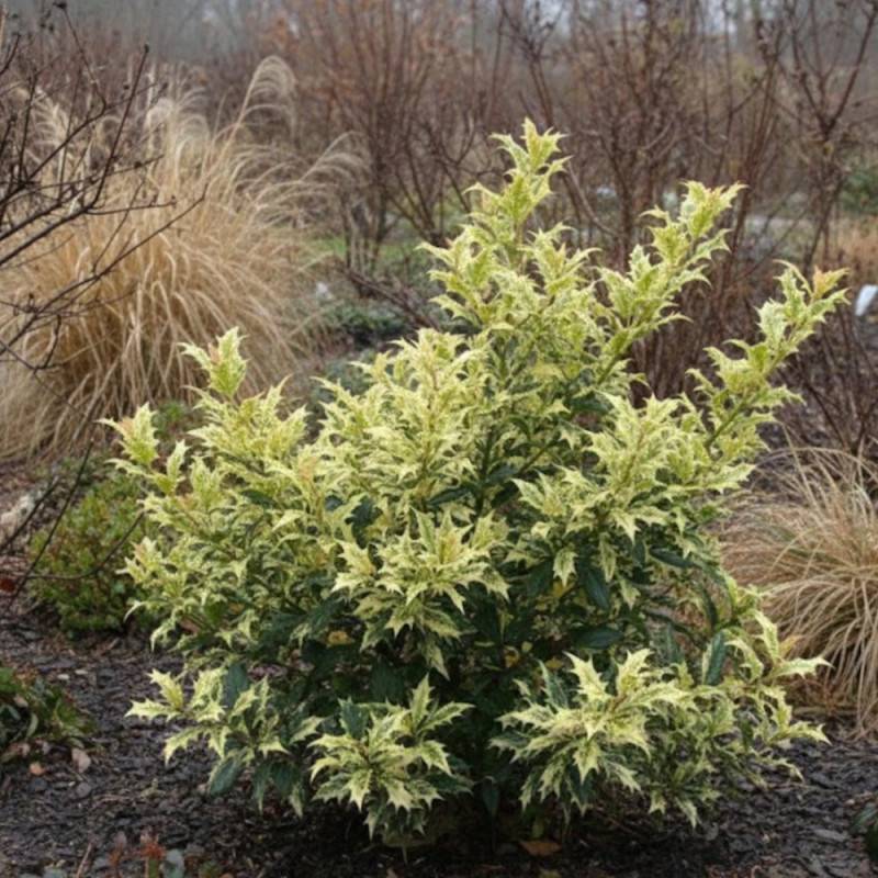 Osmanthe Goshiki, Osmanthus à fleurs Blanche/Jaune - feuillage Persistant - Pot de 1,5L - 20/50 cm - Image 3