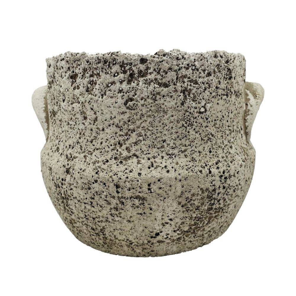 ~ Cache-pot "Antique" en béton gris vieilli Ø17 x 13.5 cm Chemin de campagne - Image 1