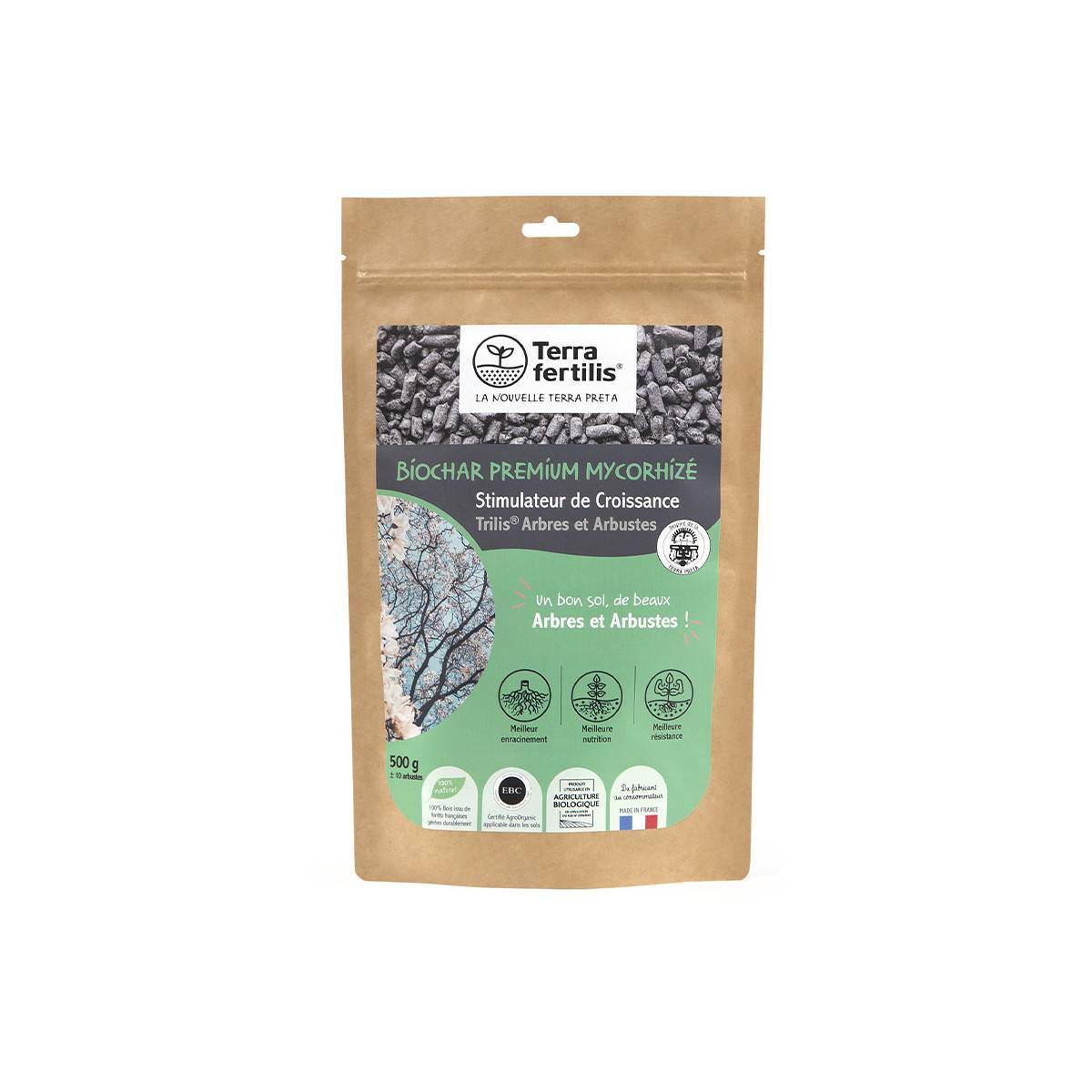 Terra Fertilis - Fertilisant Arbres & Arbustes Mycorhizes + Biochar - 500 grs - Image 1