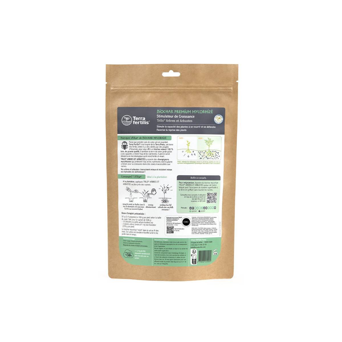 Terra Fertilis - Fertilisant Arbres & Arbustes Mycorhizes + Biochar - 500 grs - Image 2