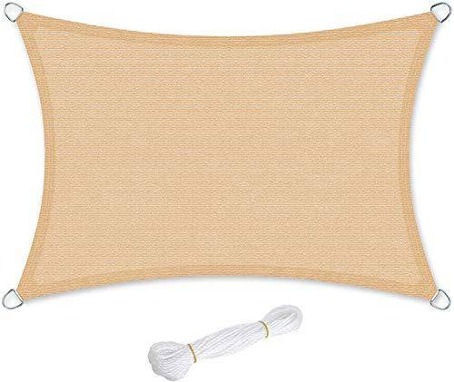 Helloshop26 - 3 x 4 m voile d'ombrage en hdpe protection solaire protection anti uv perméable à l'air pour le jardin le balcon respirant perméable à l'eau jaune sa - Imagen 1