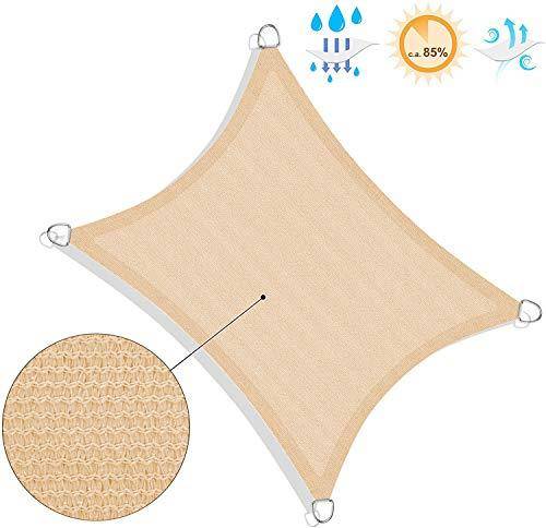 Helloshop26 - 3 x 4 m voile d'ombrage en hdpe protection solaire protection anti uv perméable à l'air pour le jardin le balcon respirant perméable à l'eau jaune sa - Imagen 3