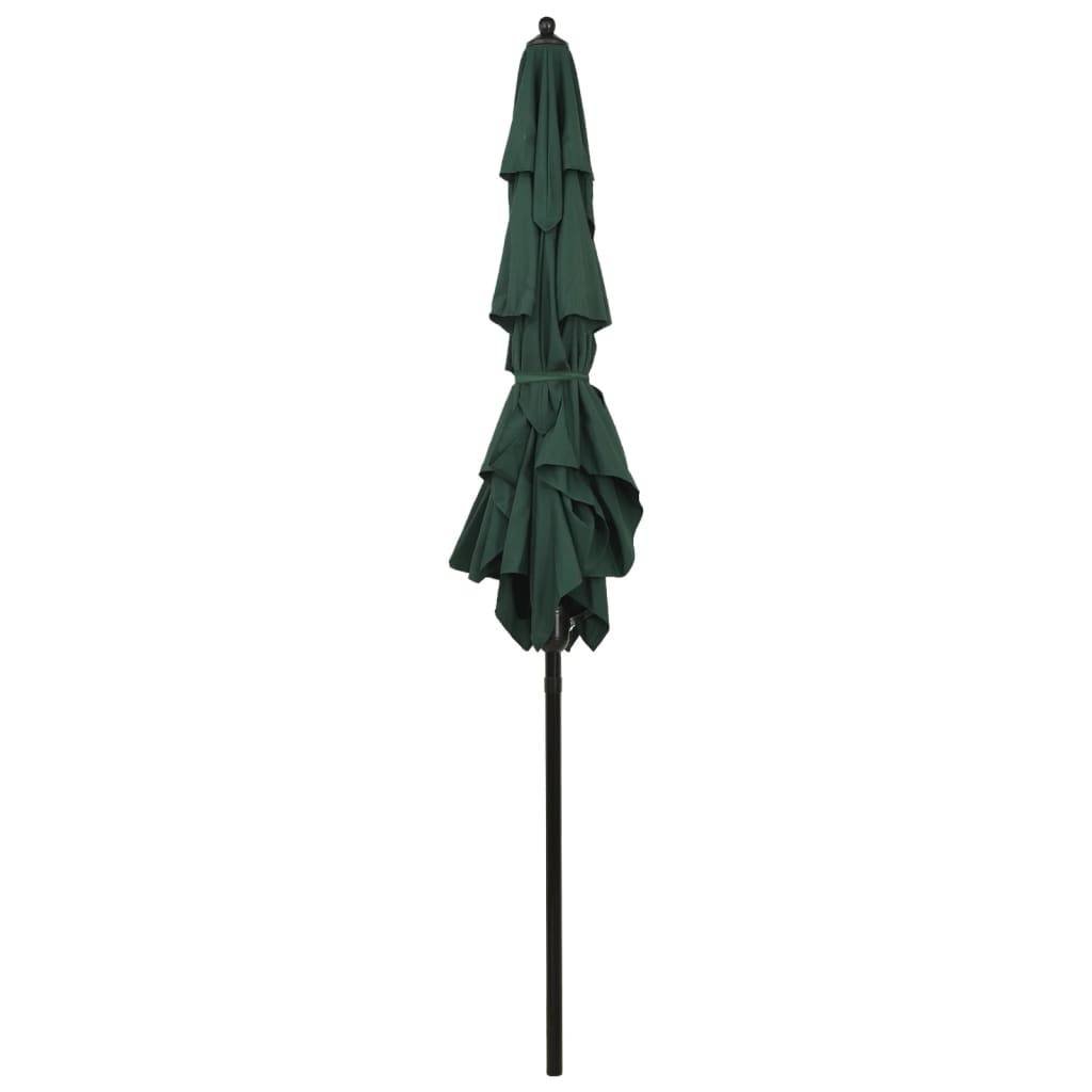 Helloshop26 - Parasol à 3 niveau x avec mât en aluminium 2 x 2 m vert - Imagen 3