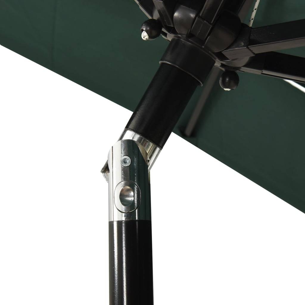 Helloshop26 - Parasol à 3 niveau x avec mât en aluminium 2 x 2 m vert - Imagen 5