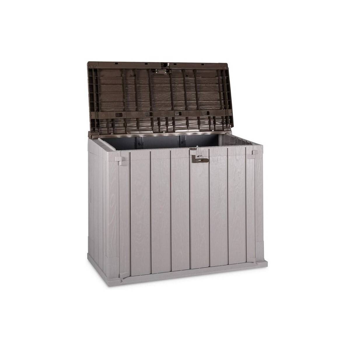 Coffre de jardin en résine 842 Litres Gris Taupe 129,5 x 74,5 x 111 TOOMAX - Imagen 2