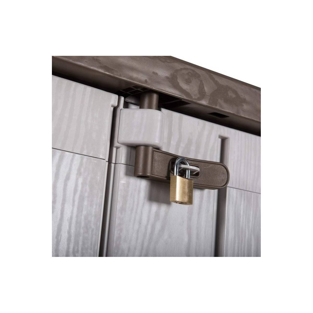 Coffre de jardin en résine 842 Litres Gris Taupe 129,5 x 74,5 x 111 TOOMAX - Imagen 4