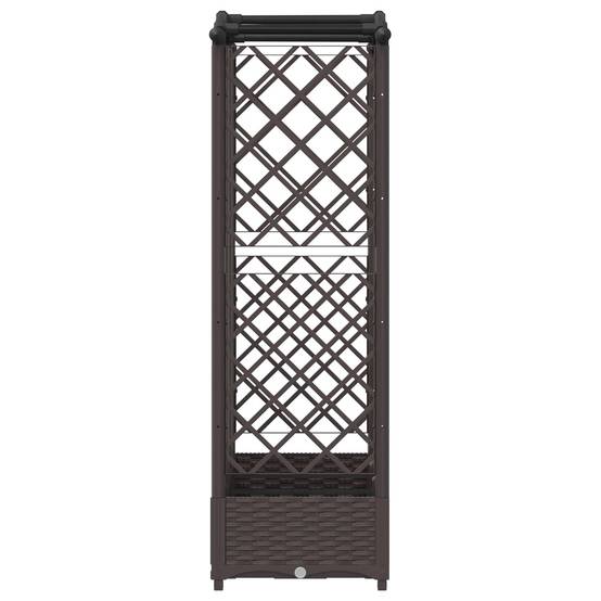 ComfortXL - Lit Potager Surélevé Treillis PP Jardin Support Plantes Toit Courbé 163x40x123cm Marron - ComfortXL Outdoor Living - Image 4