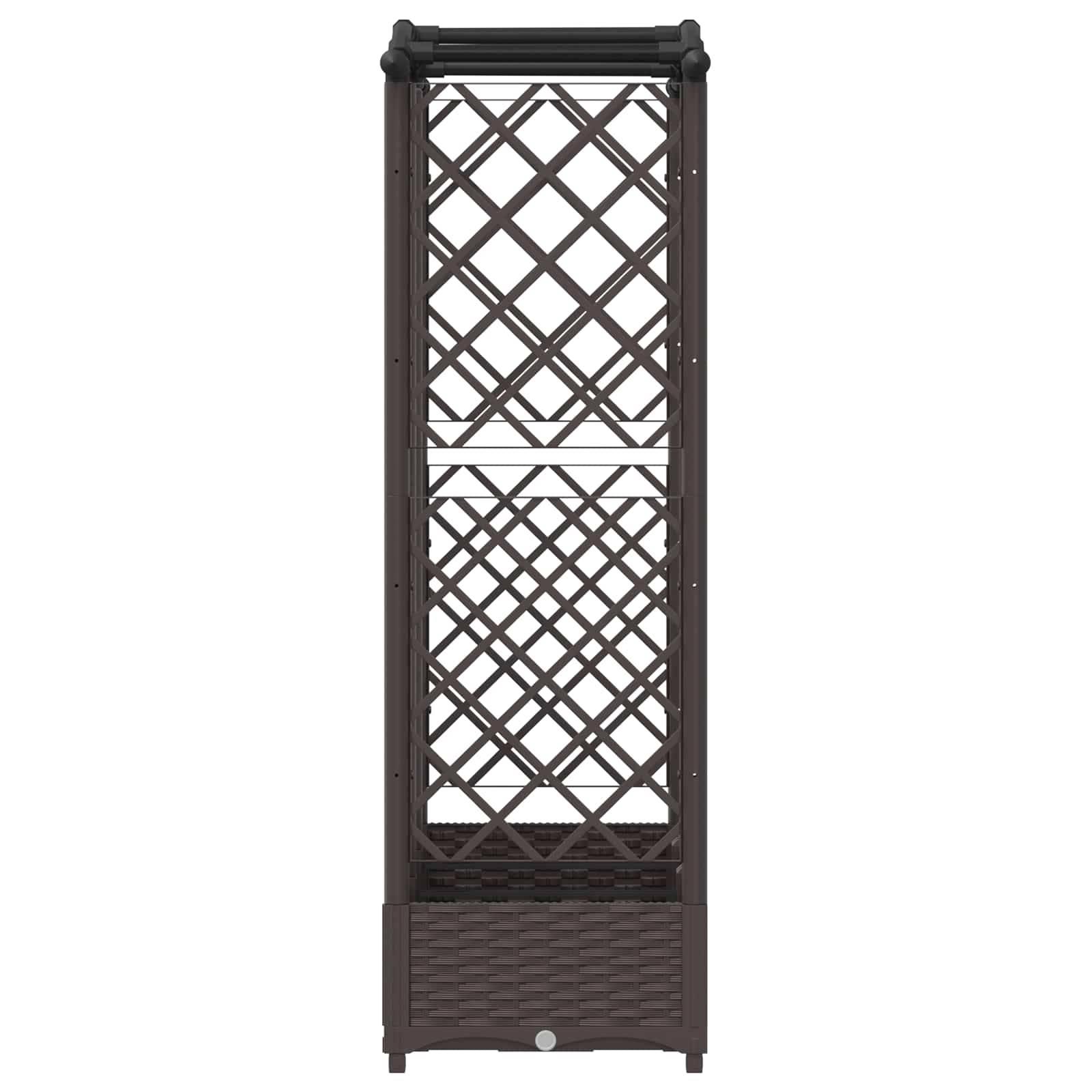 ComfortXL - Lit Potager Surélevé Treillis PP Jardin Support Plantes Toit Courbé 163x40x123cm Marron - ComfortXL Outdoor Living - Image 4