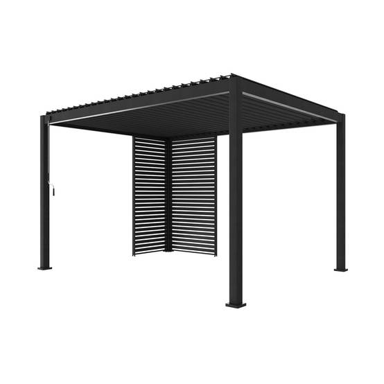 sweeek - Pergola bioclimatique aluminium 4x3m anthracite + 1 persienne 100cm + 1 persienne 130cm Triomphe | sweeek - Image 2