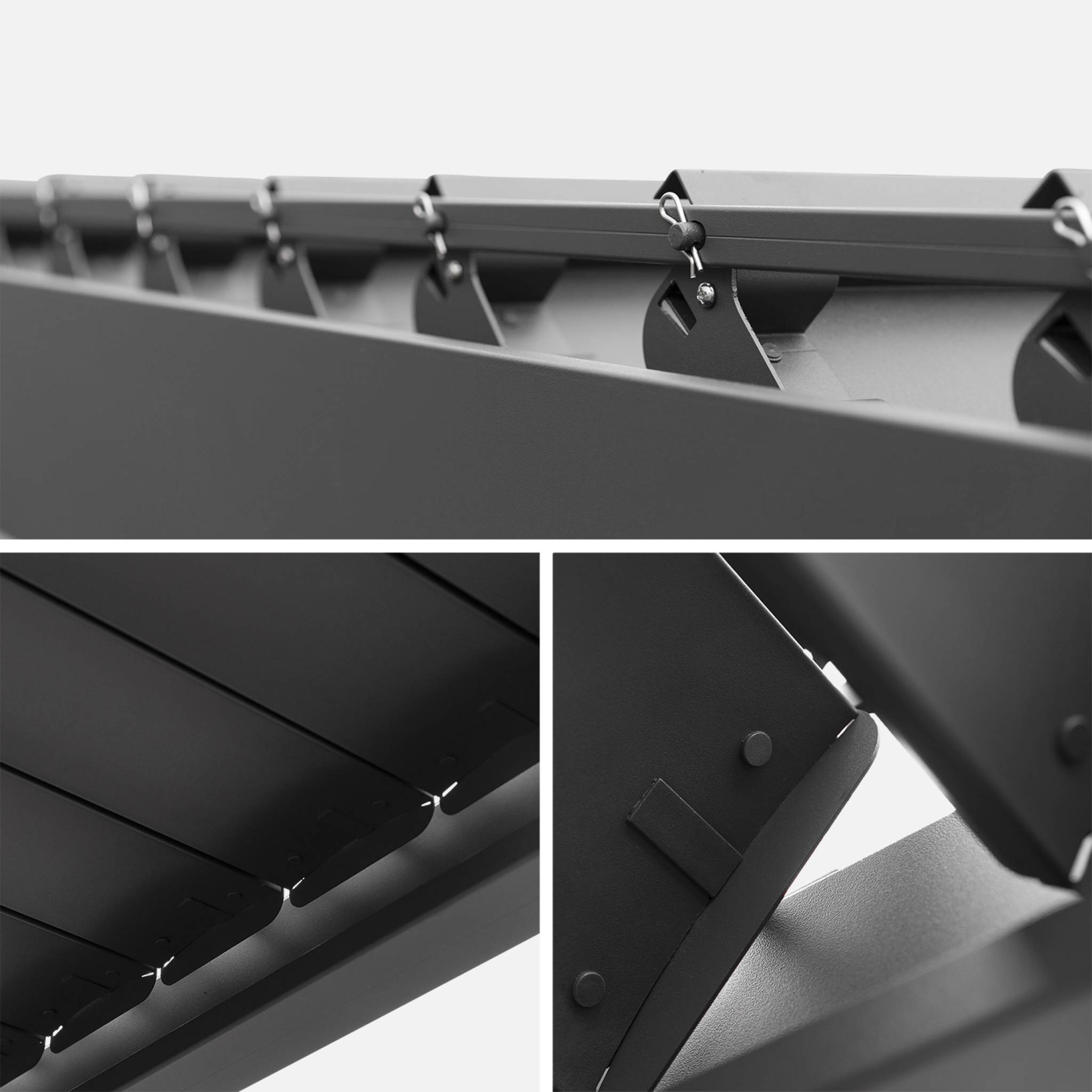 sweeek - Pergola bioclimatique aluminium 4x3m anthracite + 1 persienne 100cm + 1 persienne 130cm Triomphe | sweeek - Image 5