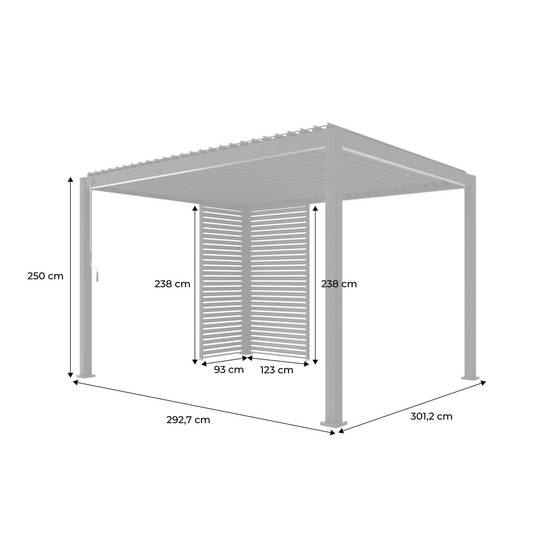 sweeek - Pergola bioclimatique aluminium 4x3m anthracite + 1 persienne 100cm + 1 persienne 130cm Triomphe | sweeek - Image 4
