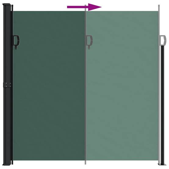 Auvent latéral rétractable polyester vert foncé 600 x 10 x 200 cm - PANGIVO - Image 5