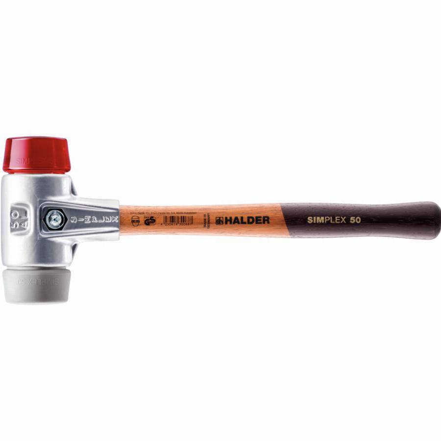 Maillet HALDER SIMPLEX TPE moyen / plastique avec boîtier en aluminium et manche en bois - D=30 mm - 3136.030