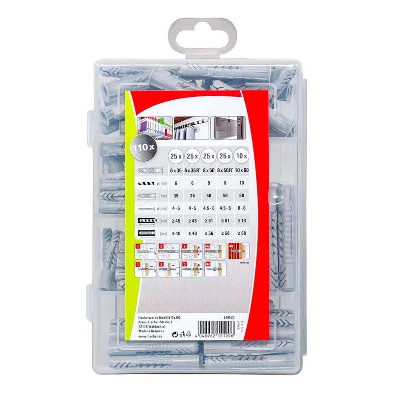 Fischer - Boîte de 110 chevilles tous matériaux FISCHER 518527 nylon UX - Ø6-8-10 mm Fischer - Imagen 2