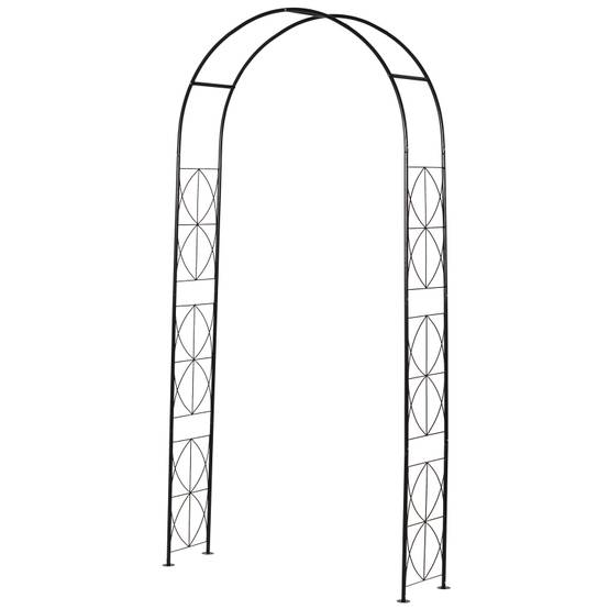 Arche de jardin métal noir 114 x 30 x 230 cm - PANGIVO - Image 1