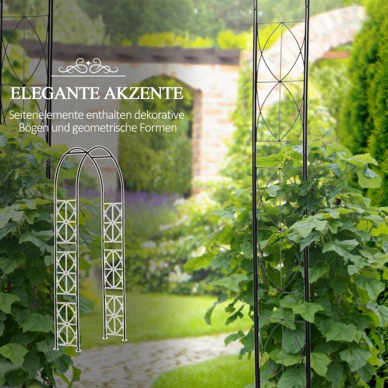Arche de jardin métal noir 114 x 30 x 230 cm - PANGIVO - Image 6