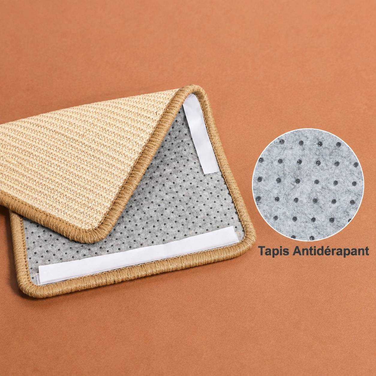Tapis à Gratter pour Chat Protecteur de Meubles Polyvalent Beige 50x30cm - Image 3