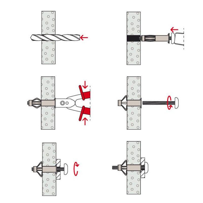 Fischer - Kit Pince + 16 chevilles métalliques pour corps creux HM avec vis FISCHER 536020 Fischer - Imagen 2
