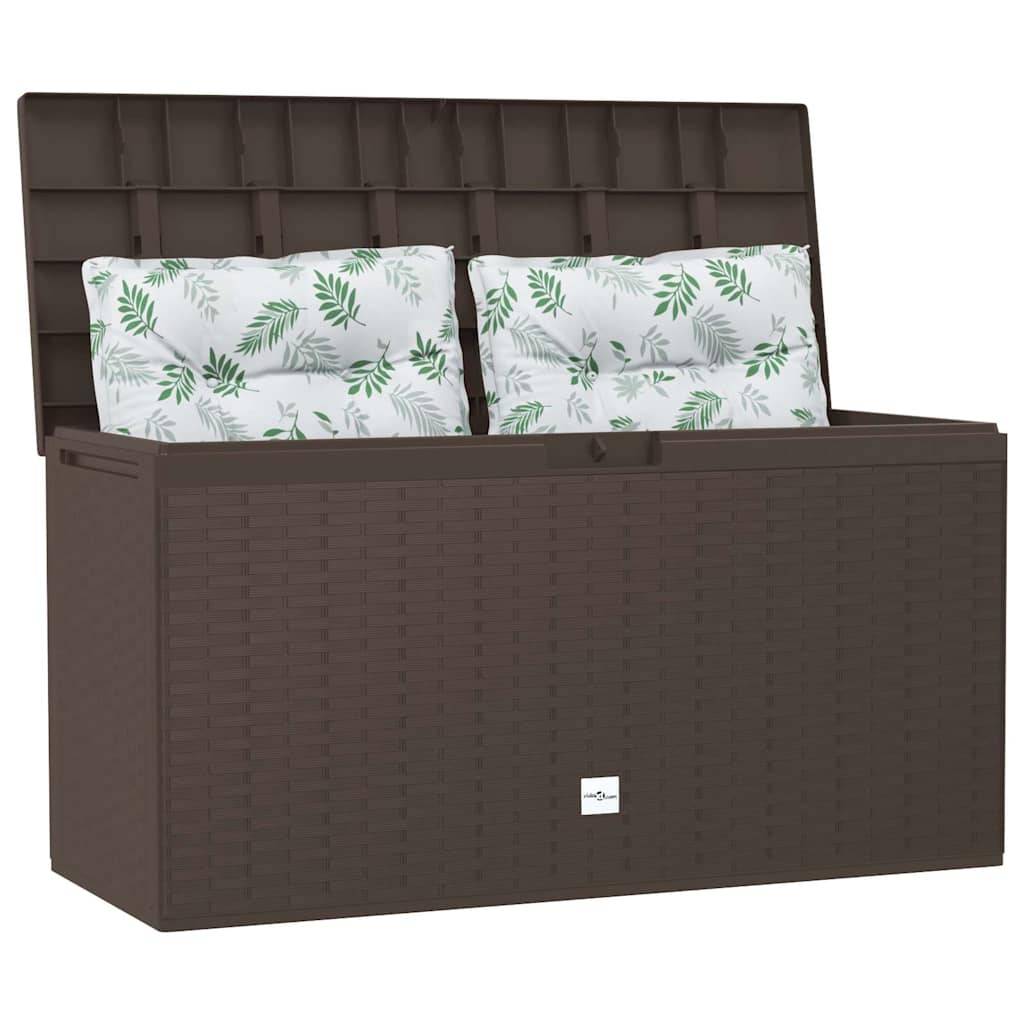 Coffre de Jardin en Polypropylène 290L Résistant pour Coussins et Outils Marron 114x47x60 cm – ComfortXL Outdoor Living - Image 3