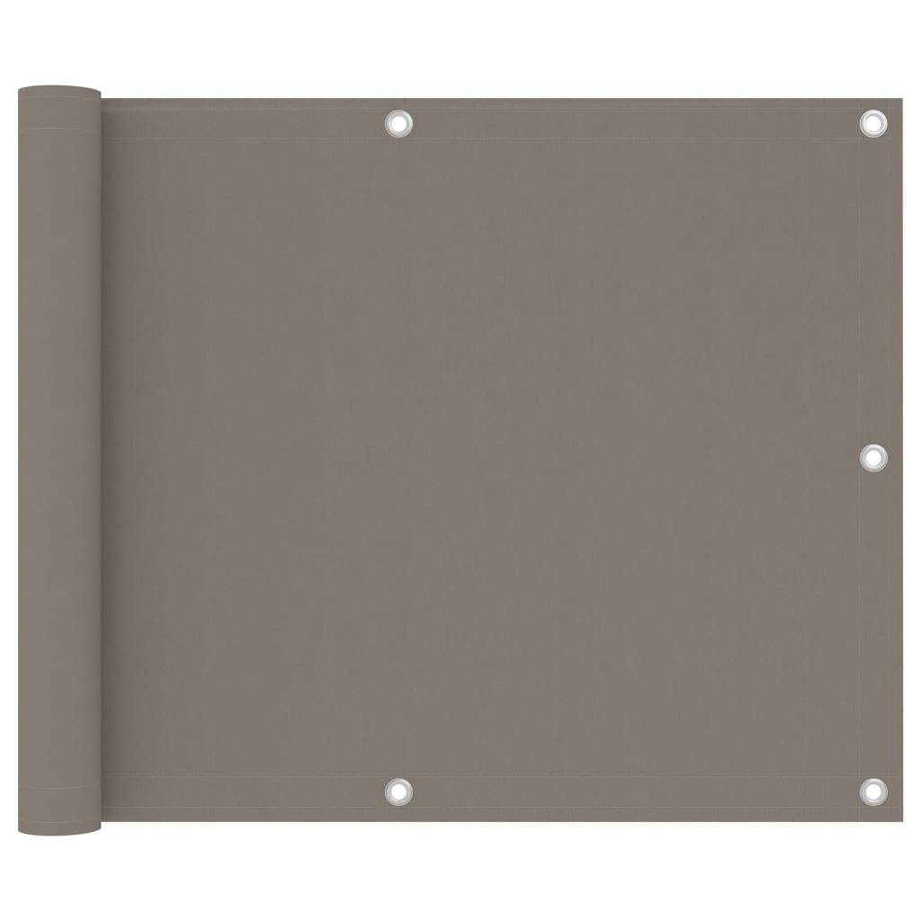 Écran de balcon brise pare vue protection confidentialité 75 x 600 cm tissu oxford taupe - Image 1