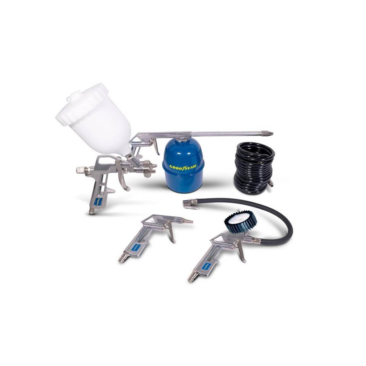 Compresseur d'air Silencieux 50 Litres 8 bar 2CV 1.5KW 115 PSI + Kit Air comprimé 5 pièces GOODYEAR - Imagen 2