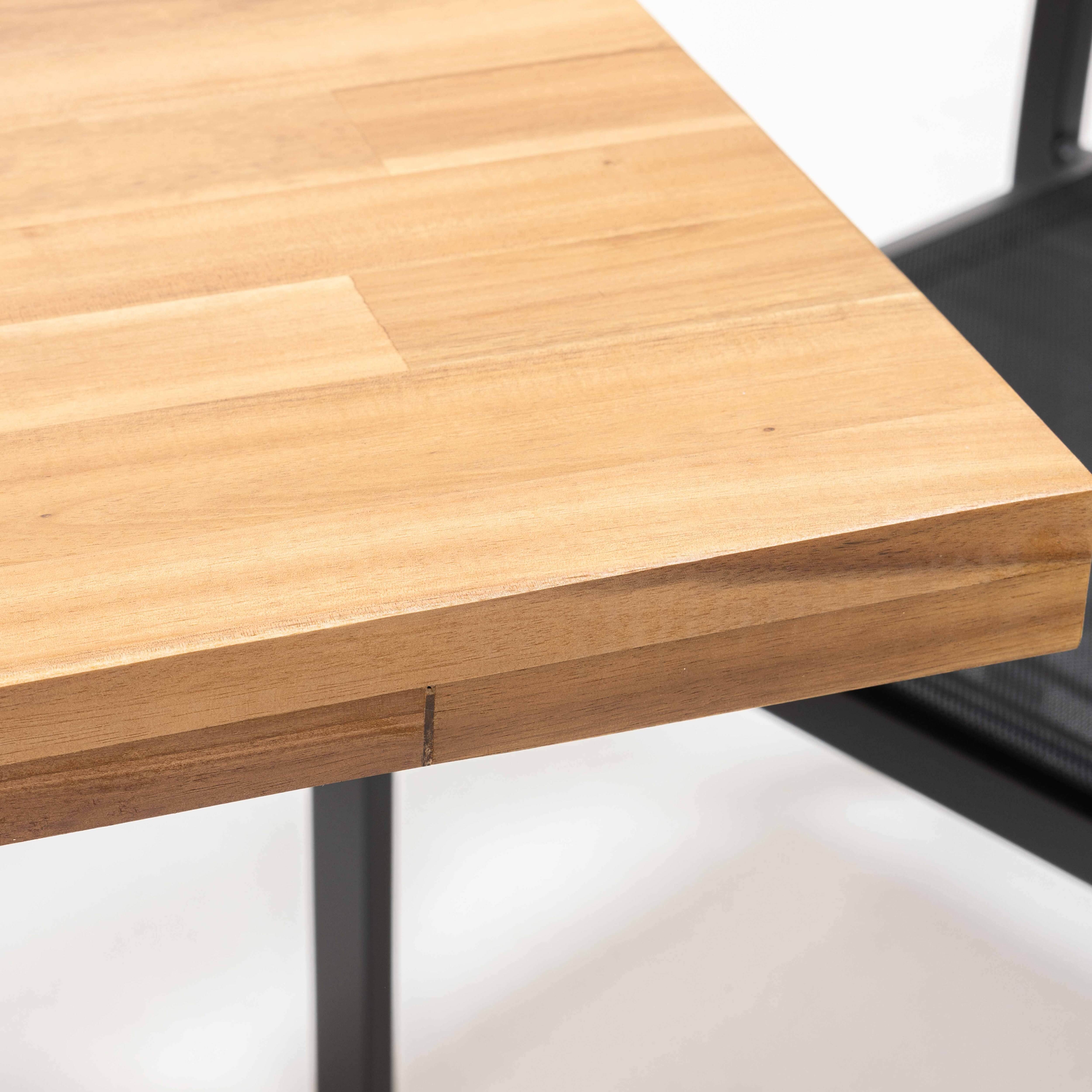 Oviala - Table de jardin et 10 chaises en aluminium et acacia - Oviala - Imagen 6