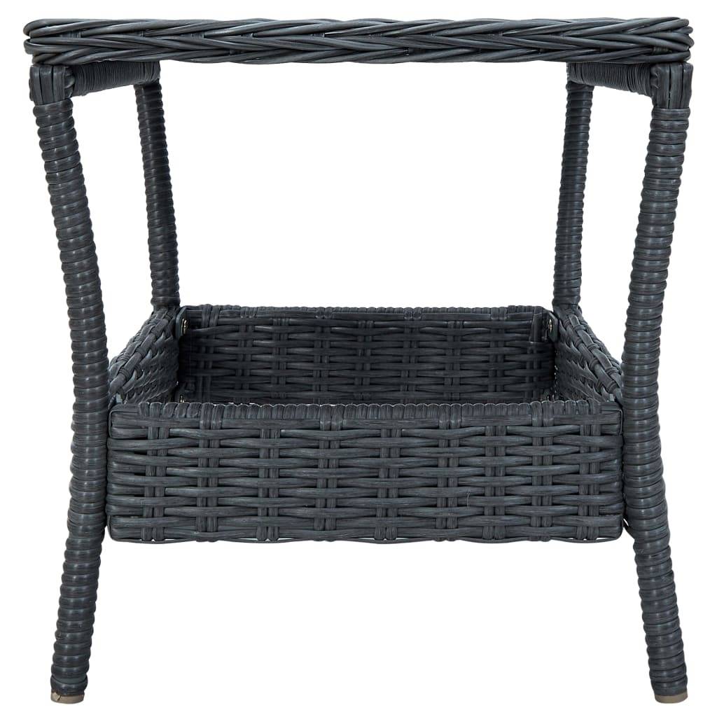 Vidaxl - Table de jardin Gris foncé 45x45x46,5 cm Résine tressée vidaXL 313306 - Imagen 7