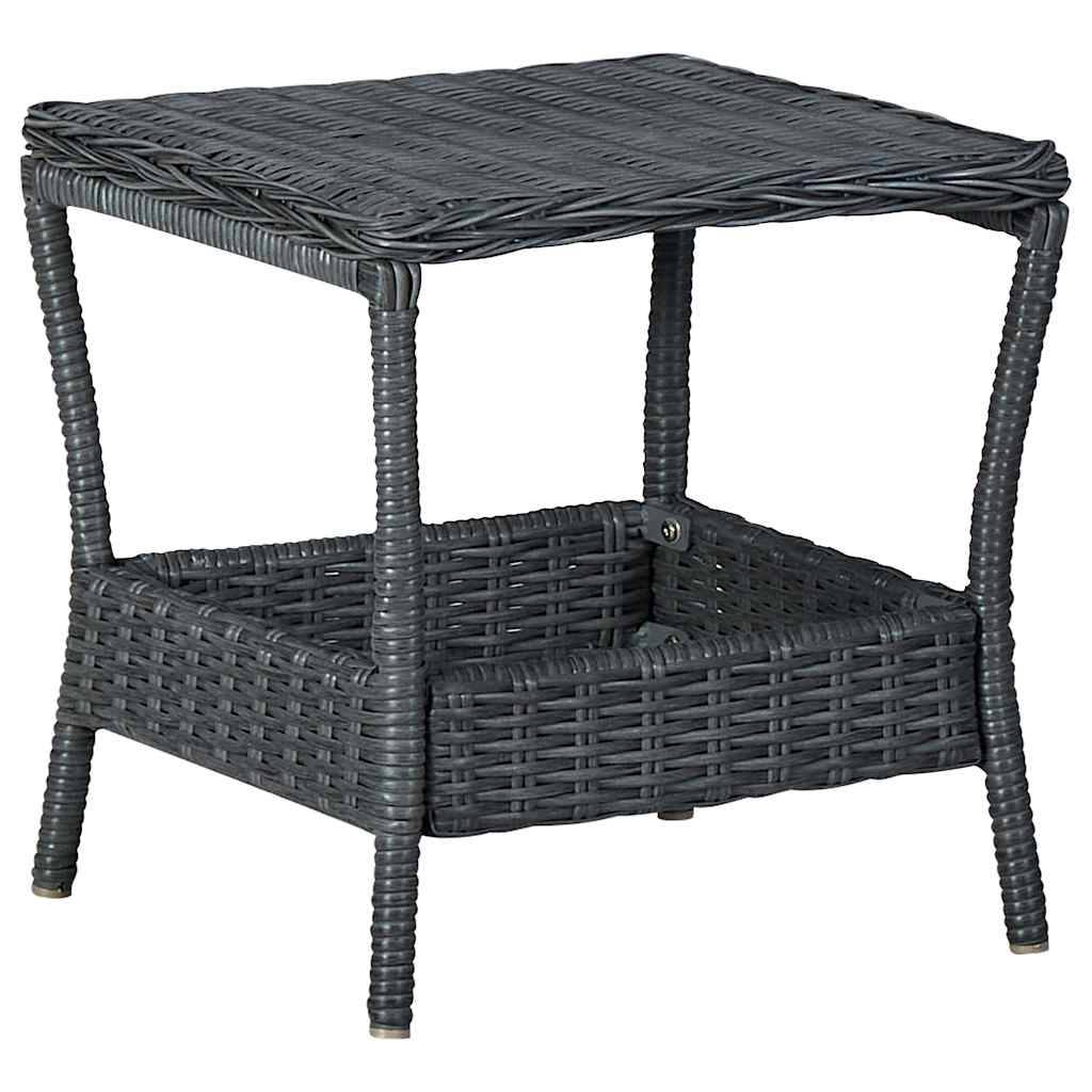 Vidaxl - Table de jardin Gris foncé 45x45x46,5 cm Résine tressée vidaXL 313306 - Imagen 1