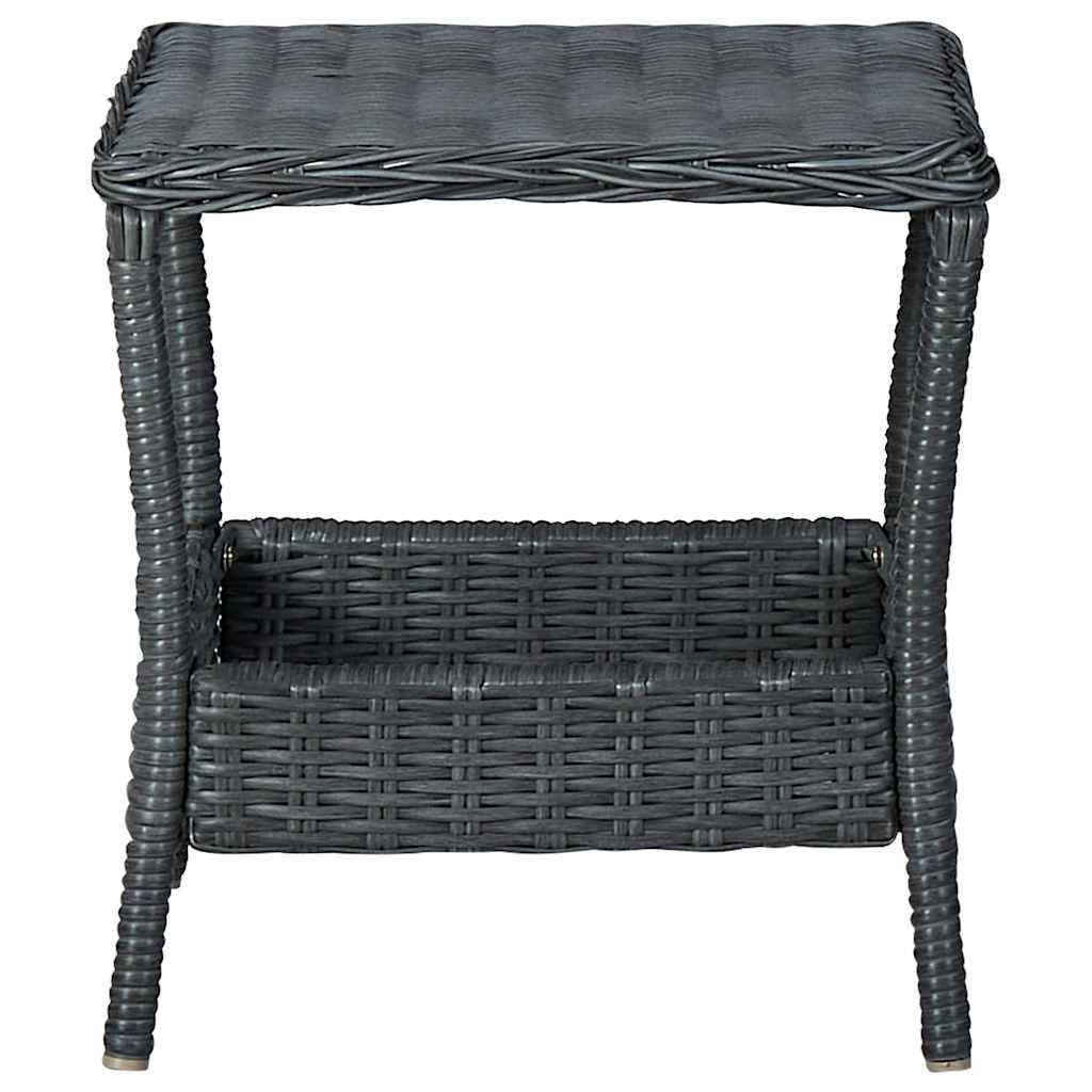 Vidaxl - Table de jardin Gris foncé 45x45x46,5 cm Résine tressée vidaXL 313306 - Imagen 2