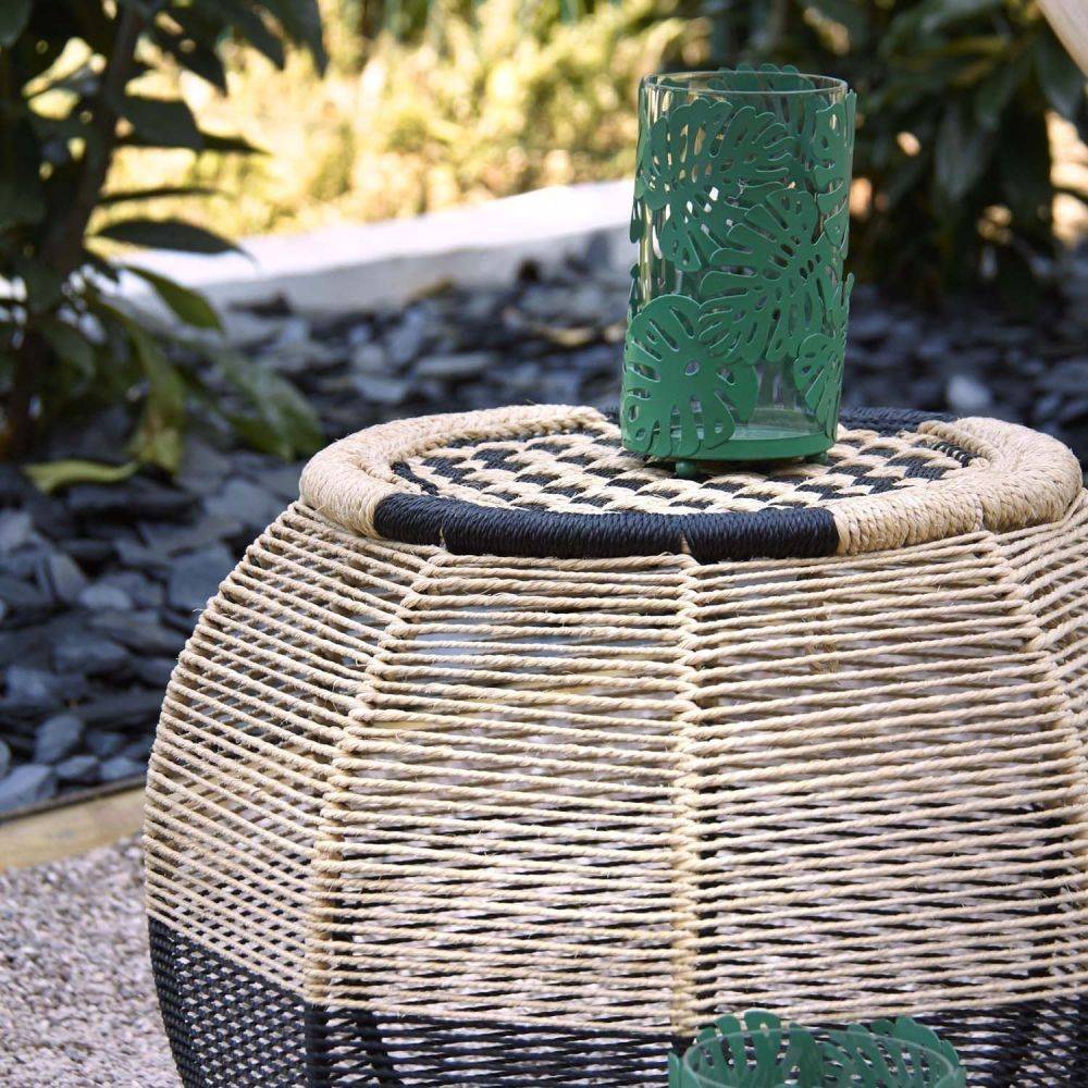 Aubry Gaspard - Tabouret rond en corde bicolore - Image 4