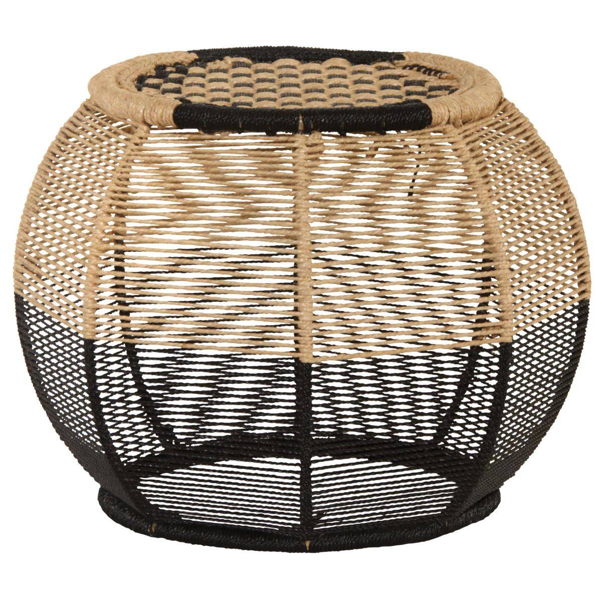 Aubry Gaspard - Tabouret rond en corde bicolore - Image 1