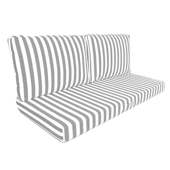 Coussins pour salon de jardin déhoussable 120x60cm Rayure gris clair - Déco arts - Image 1