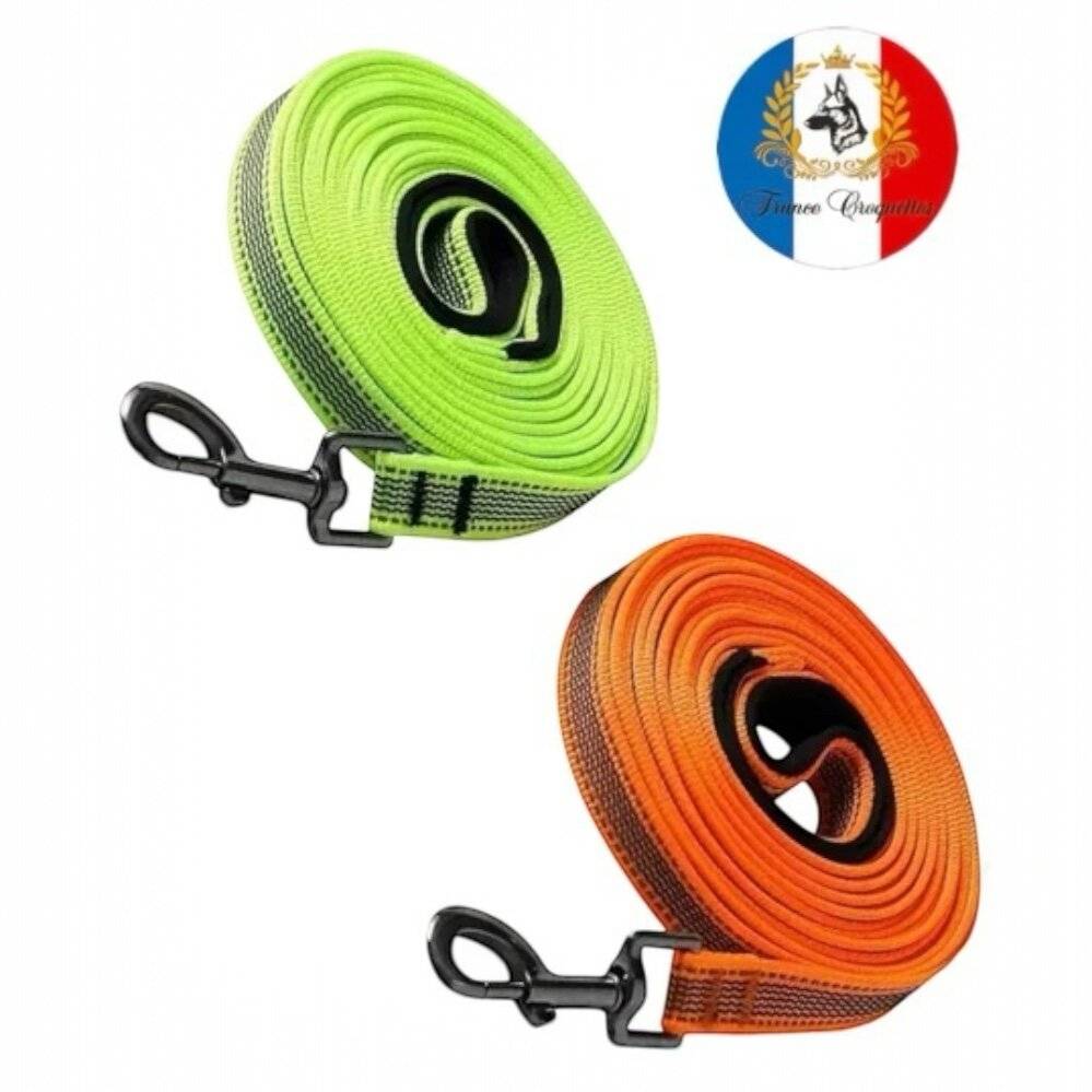 France Croquettes - Longe anti derapante et reflechissante de 5m vert  FranceCroquettes - Imagen 2