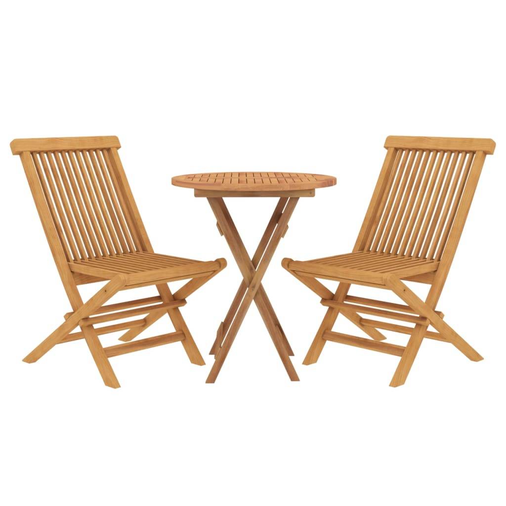 Maison Chic - Ensemble de 3 pcs table de jardin avec chaises - mobilier de jardin Bois de teck massif - Image 3