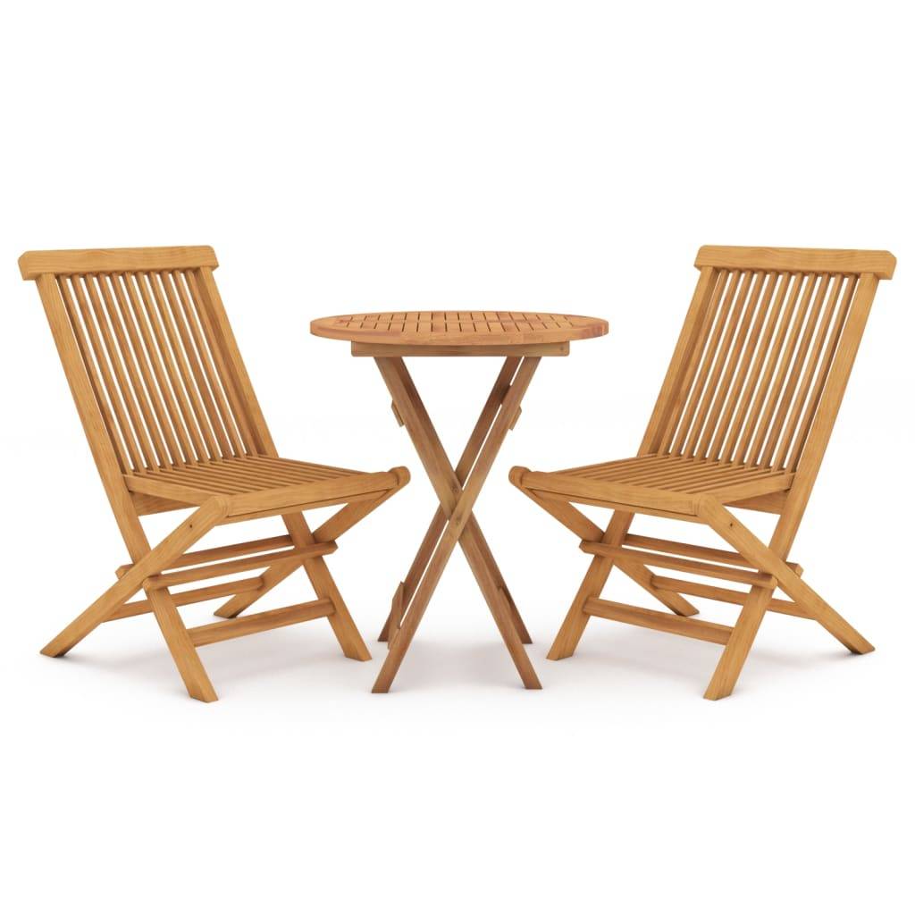 Maison Chic - Ensemble de 3 pcs table de jardin avec chaises - mobilier de jardin Bois de teck massif - Image 1