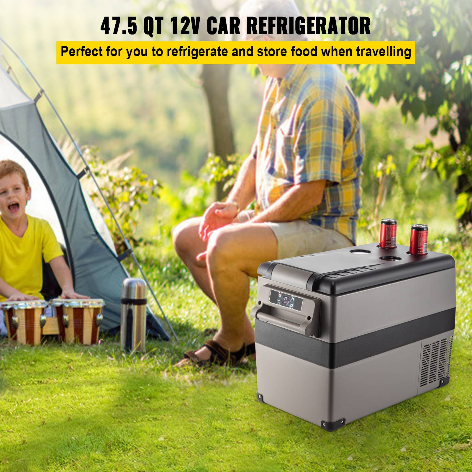 VEVOR Glaciere 45L double zone -20C a 10C 12/24V et 100-240V pour camion bateau camping - Image 2