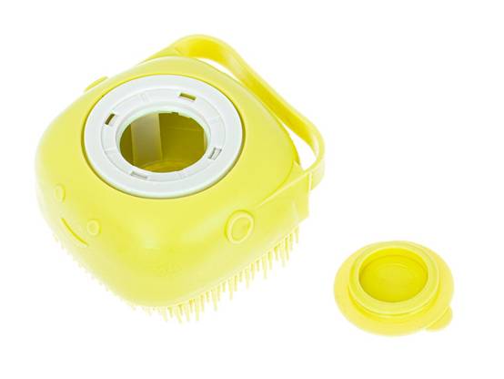 Brosse en silicone pour laver les chiens et les chats jaune - Image 6