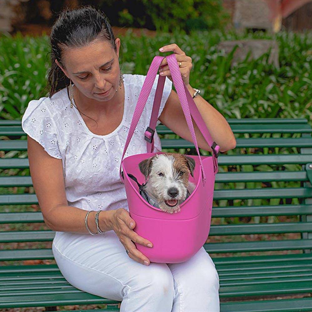 Ferplast - Ferplast Sac de transport pour chiens de petite taille WITH ME, EVA, caoutchouc souple plastifié, lavable, poignées réglables, ceinture de sécurité - Imagen 3