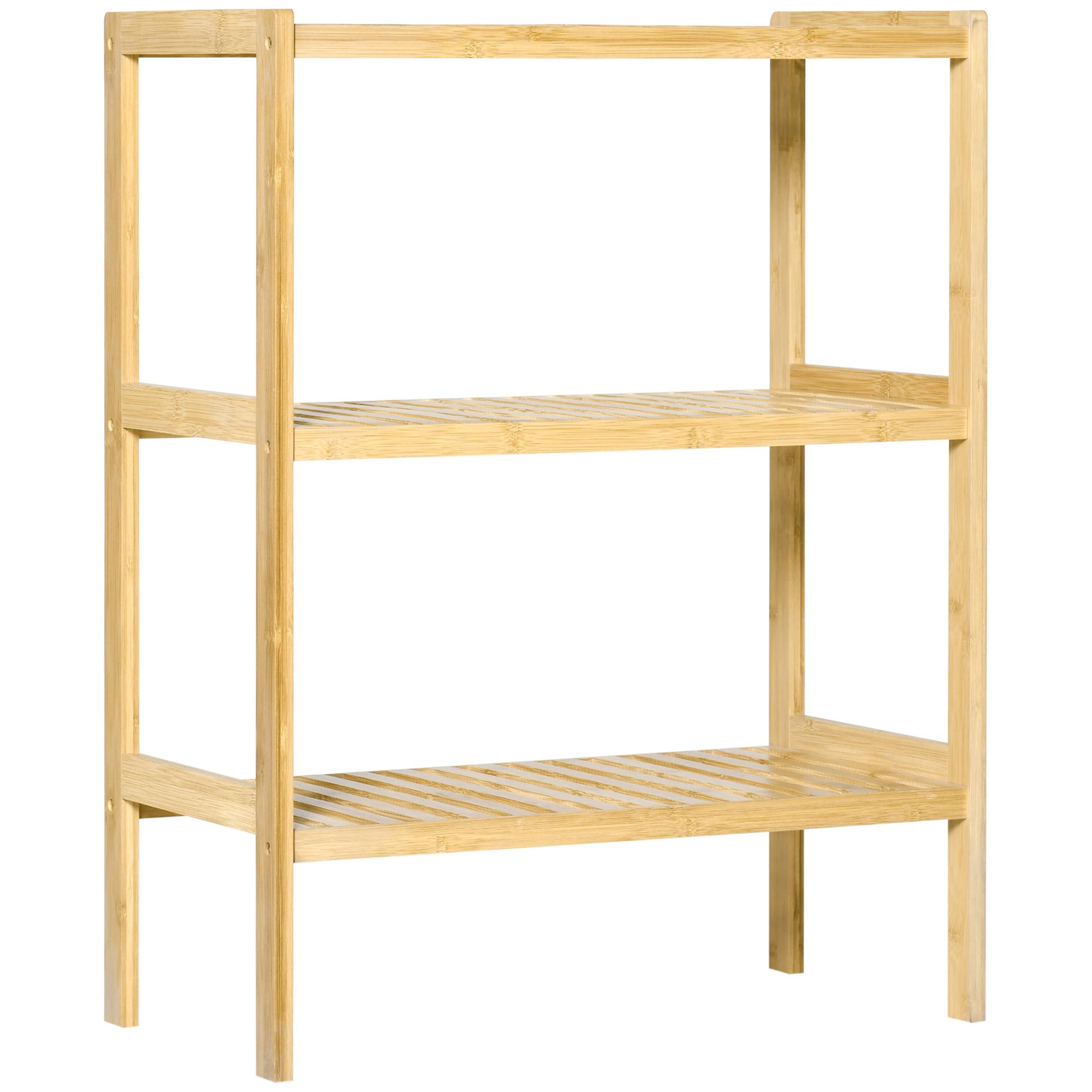 Étagère en bambou à 3 niveaux, bambou, 62 cm x 33 cm x 80 cm, naturel - Image 2