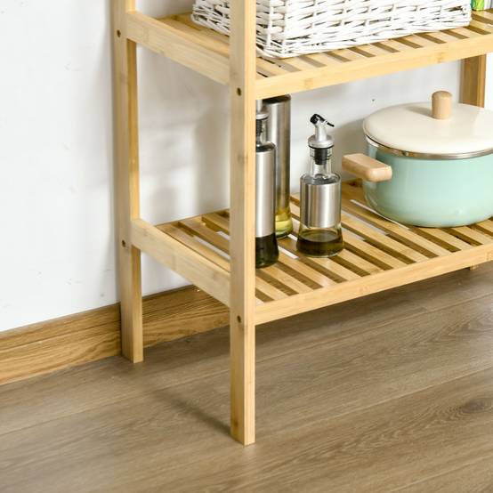 Étagère en bambou à 3 niveaux, bambou, 62 cm x 33 cm x 80 cm, naturel - Image 9