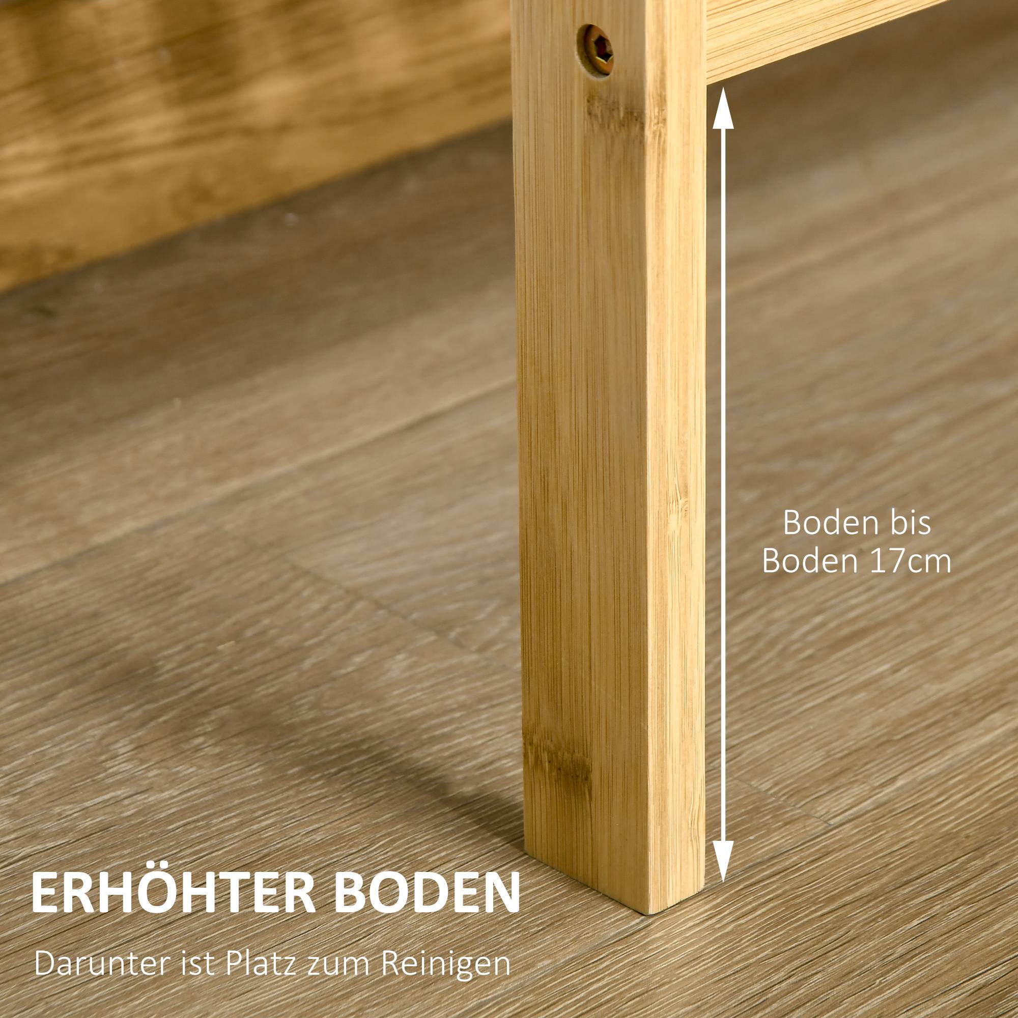 Étagère en bambou à 3 niveaux, bambou, 62 cm x 33 cm x 80 cm, naturel - Image 8