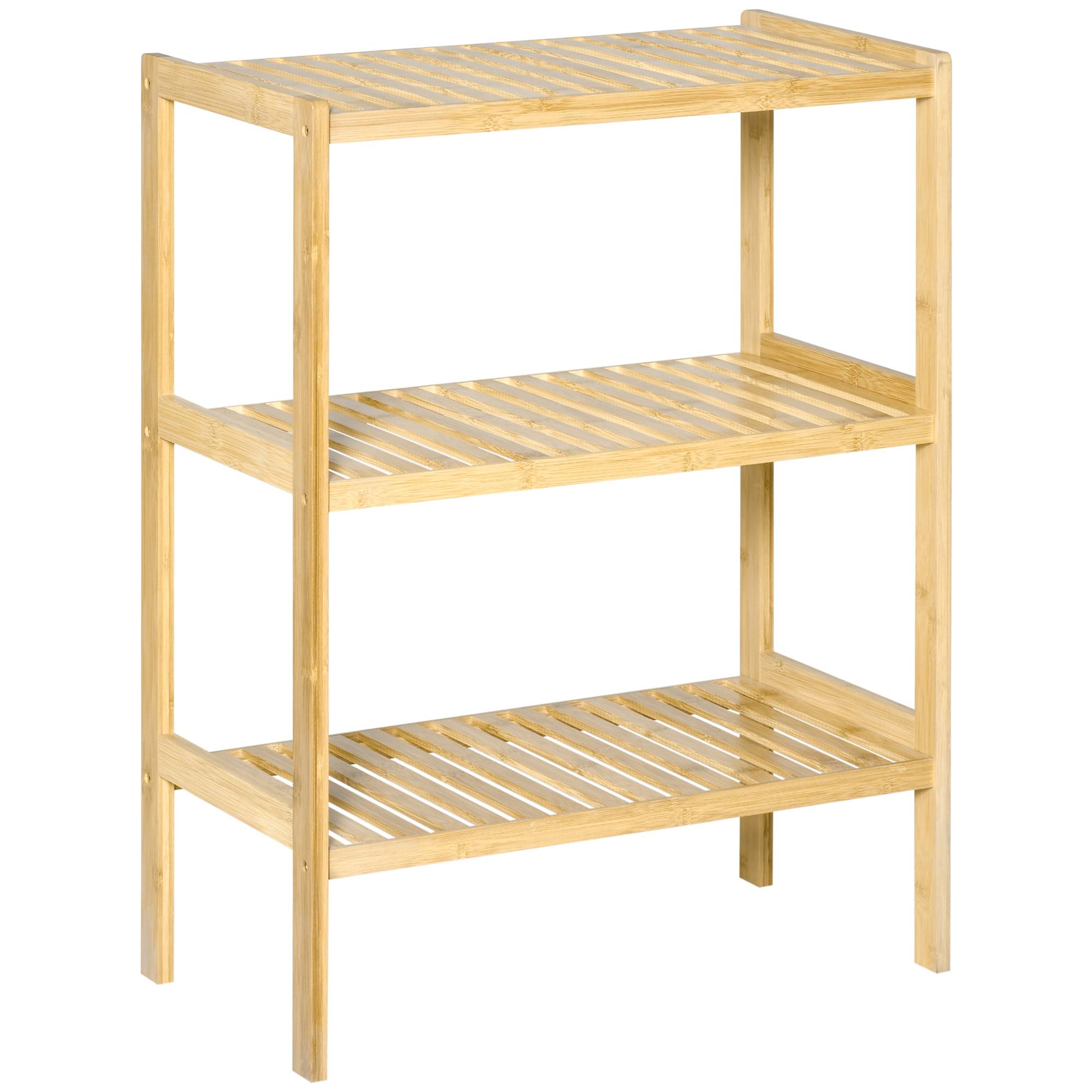 Étagère en bambou à 3 niveaux, bambou, 62 cm x 33 cm x 80 cm, naturel - Image 1